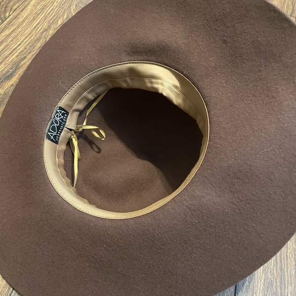 Floppy Sun Hat Summer Spring Brown Floral Wool Elegant One Size Rose - Picture 5 of 7